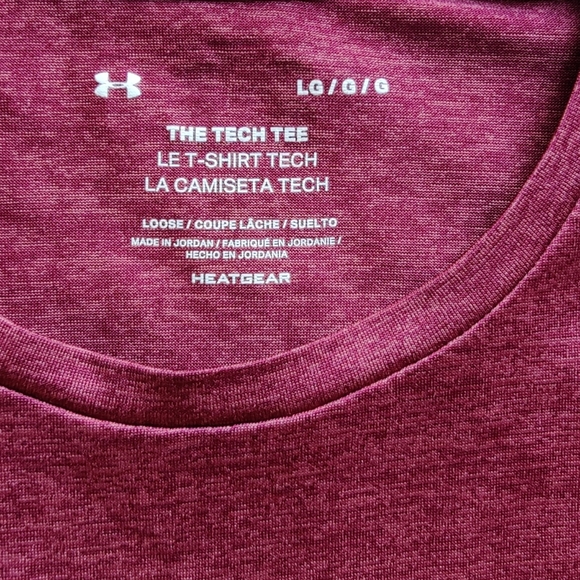 NWOT Under Armour Heathered Burgundy HeatGear Workout Top - Picture 3 of 4